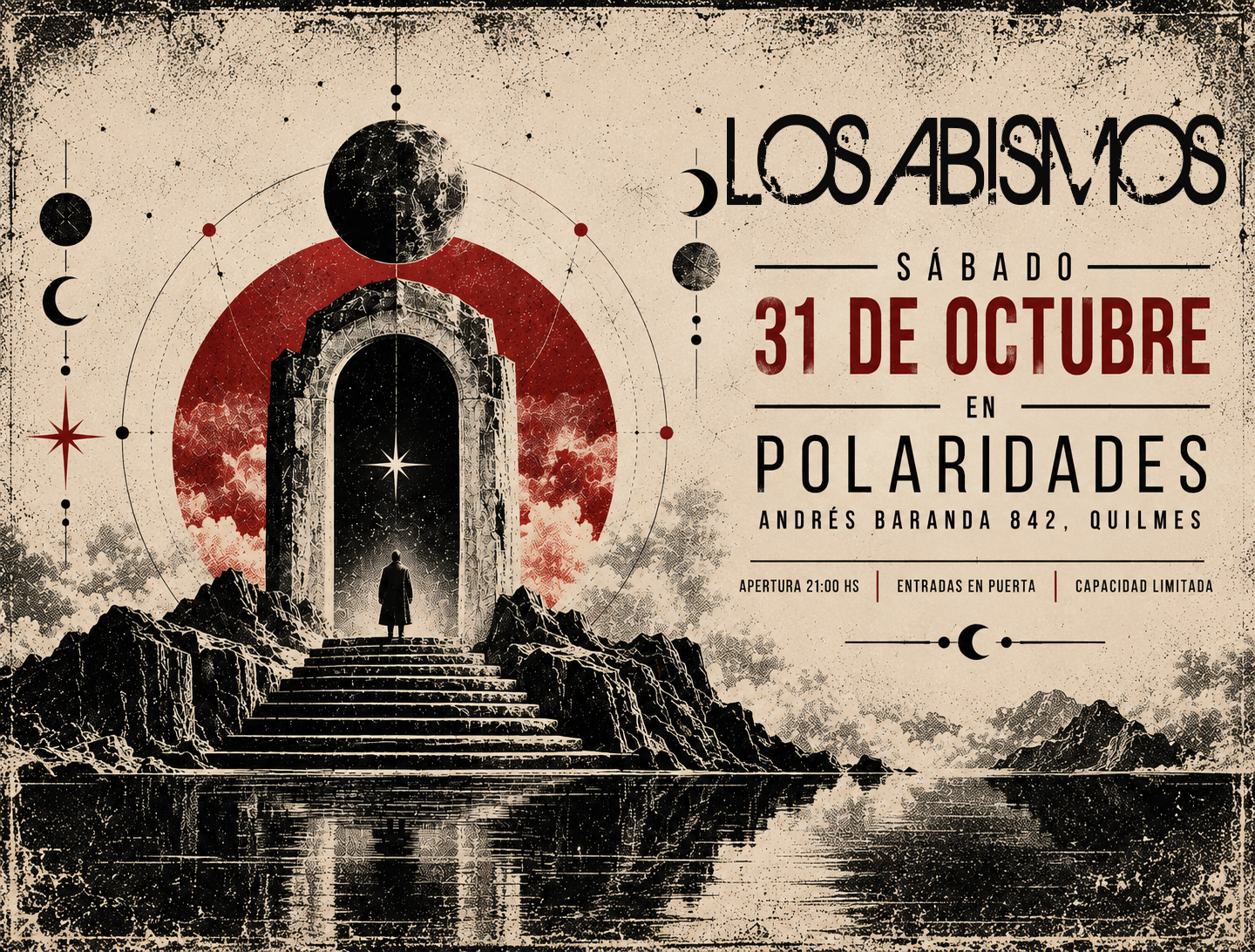 Flyer del próximo recital de Los Abismos